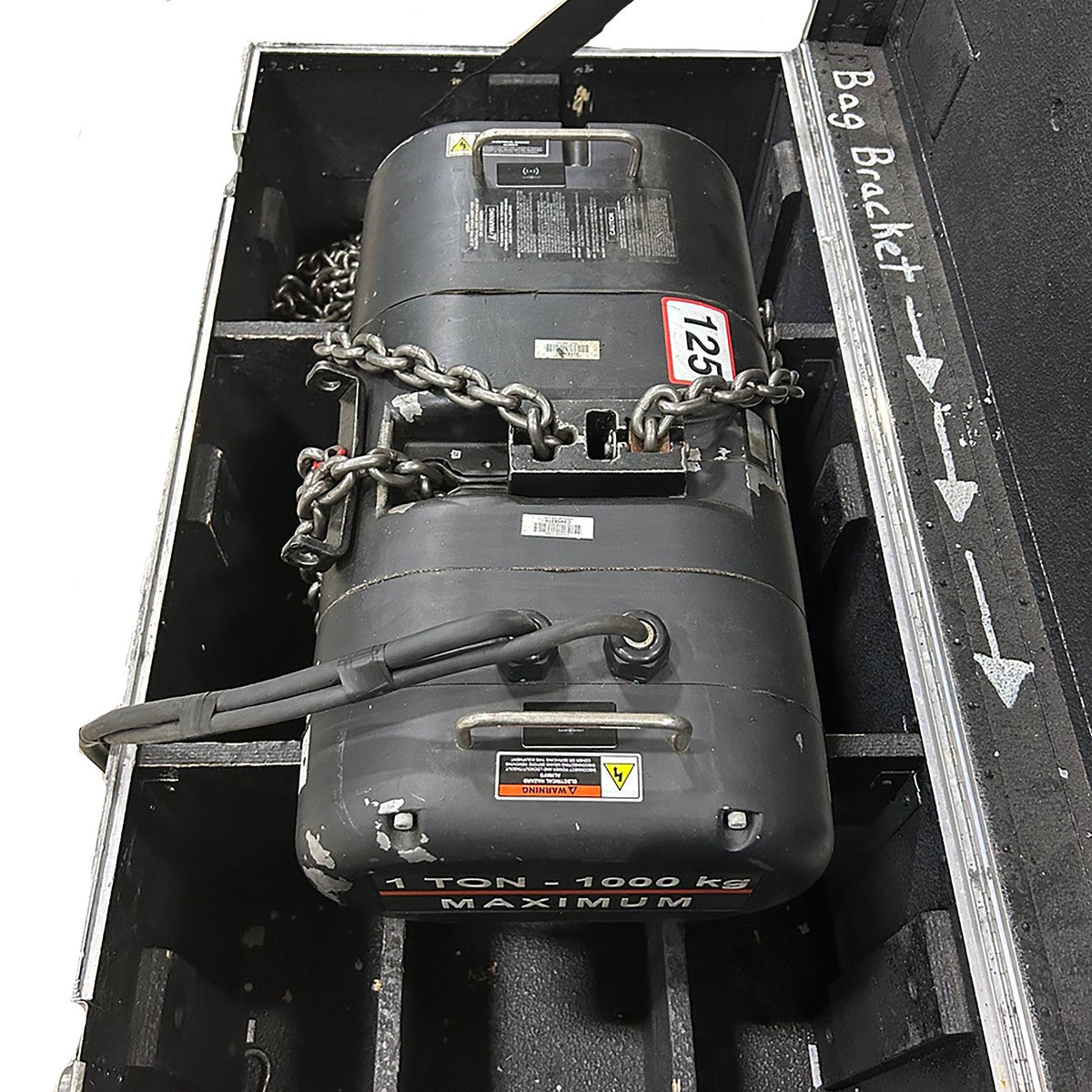 Moteur CM 2 tonnes à frein simple, 16 pieds par minute, double reeve, levage de 60 pieds