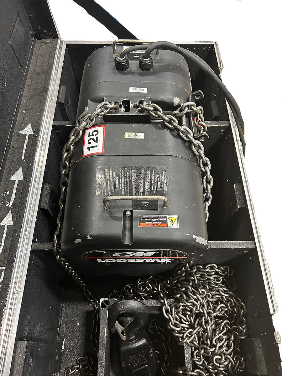 Moteur CM 2 tonnes à frein simple, 16 pieds par minute, double reeve, levage de 60 pieds