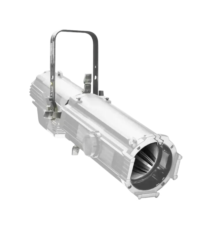 Cylindrical light fixture with a metallic finish on a white background