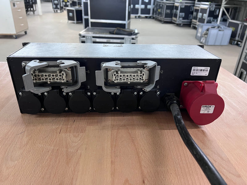 Distro 32-3 phase in 12 x 16A Breakers out and 2 Harting out