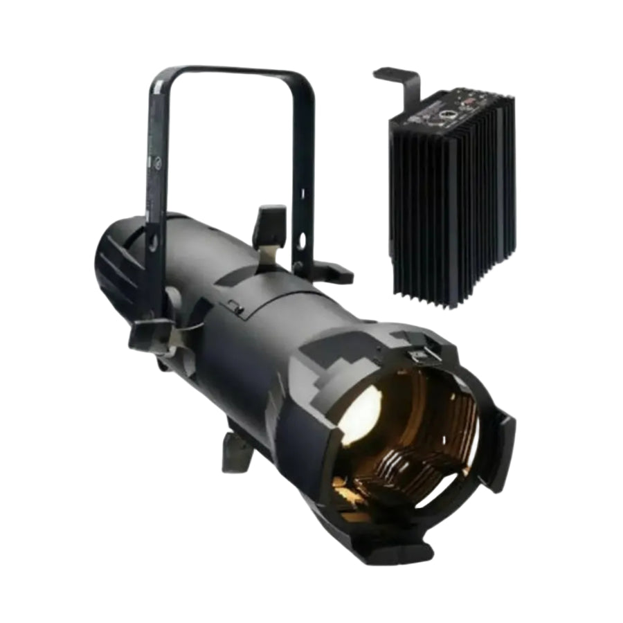 Black spotlight with control panel on a white background