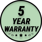 5 Year Warranty